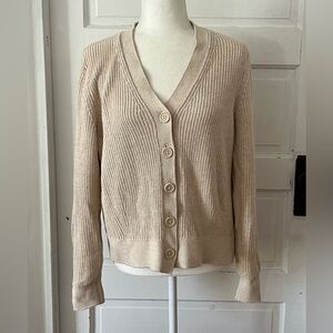Banana Republic | 100% Cotton Ribbed Knit Cardigan